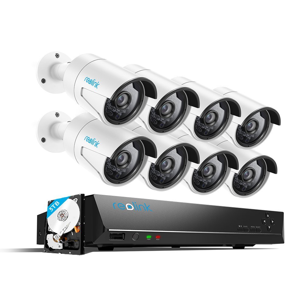 8-Channel NVR with 2TB HDD for 24x7 Video Surveillance and Recording for Home and Business RLK8-800B2D2 REOLINK 8MP 8CH POE Security Camera System 4pcs 4K H.265 Outdoor PoE IP Security Cameras 